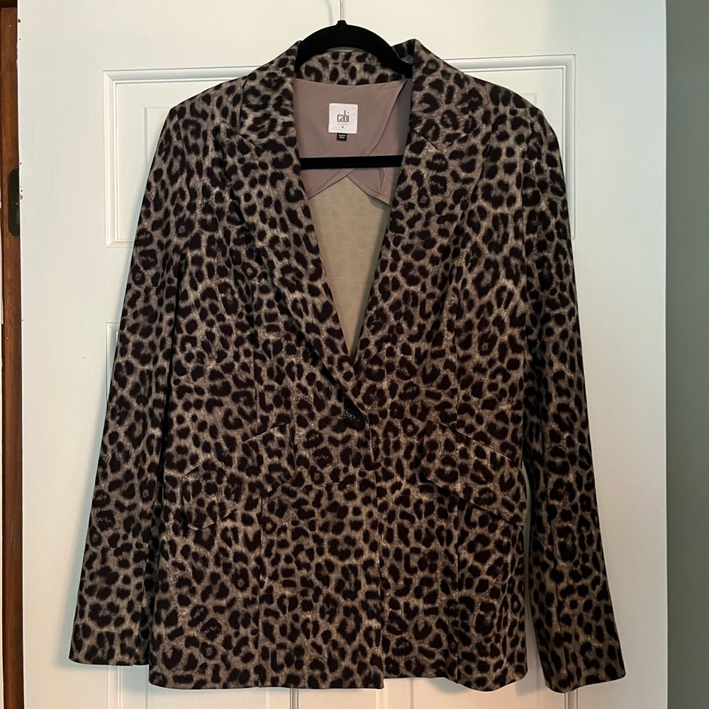 Cabi 3373 Jungle Leopard Print Blazer Jacket size 4